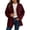 Wine-11, variant on Women's Corduroy Jacket Lapel Snap Long Sleeve Loose Casual Coat with Pockets for Fall Winter