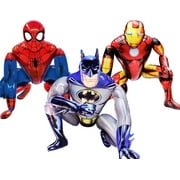 3 Pack Superheroes Foil Balloons for Birthday Party Supplies Decorations, 28 in