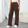 thumbnail image 4 of SUNBS Womens Cargo Sweatpants Wide Leg Pants For Women With Pockets & Elastic Waist Casual Pants, 4 of 9
