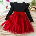 thumbnail image 4 of NAISIBABY Girls Knit Dresses, Polka Dot Tulle Party Princess Ruffles Long Sleeve Fall Winter Tutu Dress Red 3T, 4 of 4