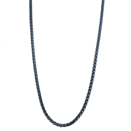 Stainless Steel 24-inch 5mm Black Wheat Chain Necklace