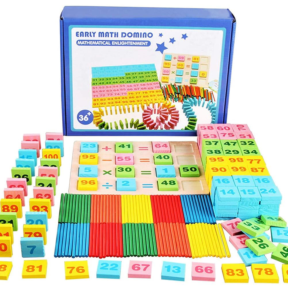 Wooden Number Blocks and Color Stick for Math Learning Addition ...