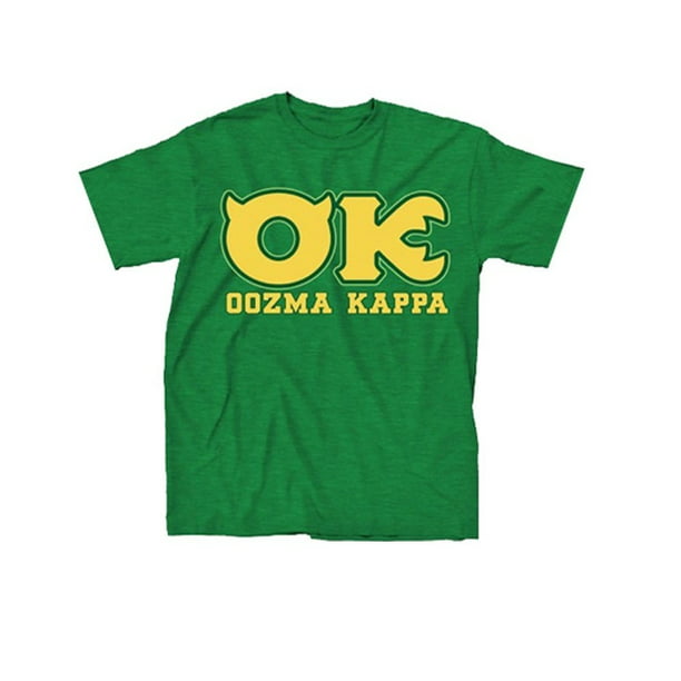 Kolonel Bloeien Nominaal Monsters University OK Oozma Kappa Member Adult Green T-Shirt - Walmart.com