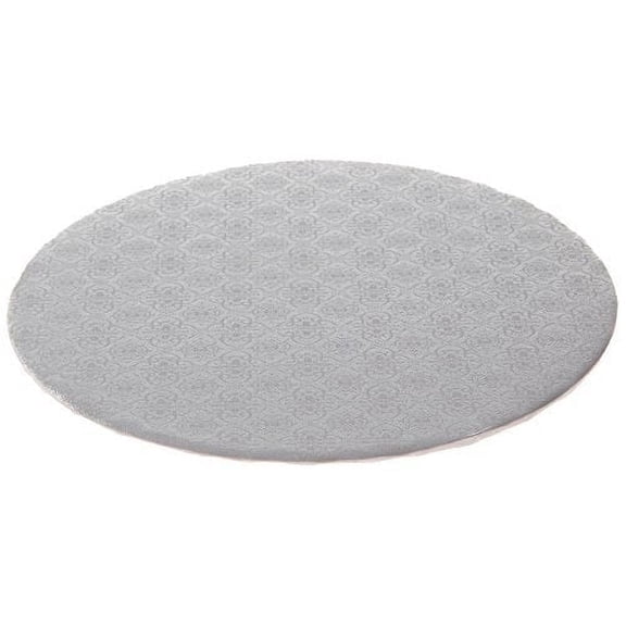 O'Creme 10" White Double Wall Cake Pad, 50 Pack, 1/4" Thick Foil-Wrapped Board for Supporting Mini Cake Pans, Bundt Cake Molds and Baked Goods