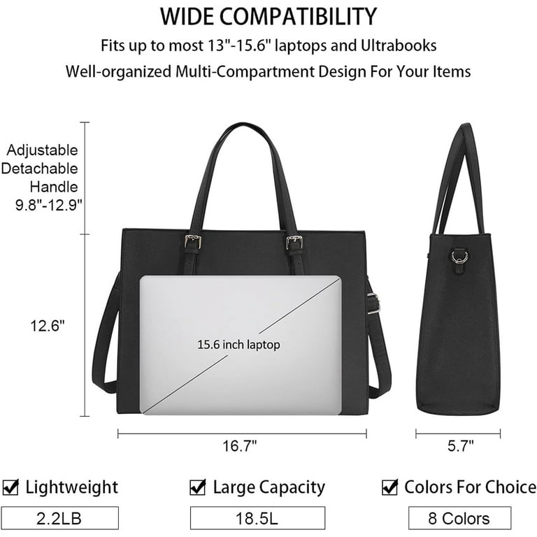  Laptop Bag for Women 15.6 Inch Leather Tote Bag