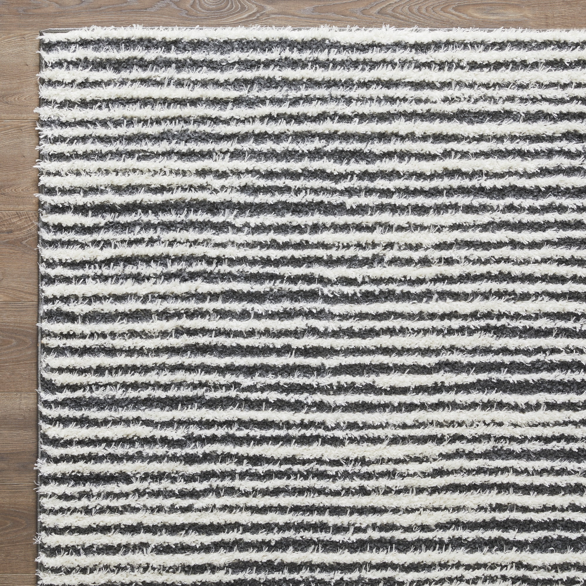 Loomaknoti Vemoa Altomarze 2' x 7' Blue Stripe Indoor Runner Rug
