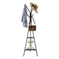 thumbnail image 2 of Simple Design Coat Rack Freestanding with 2 Open Shelves & 6 Hooks, Easy Assembly Standing Coat Hanger Rack for Home Office Use, 2 of 9