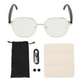 thumbnail image 2 of Gafas De Traducción De Idiomas, BLE 6.0 Nota De Voz En Tiempo Real Gafas Inteligentes TR De Metal Música Y Llamadas De Alta Precisión Con Lente Anti Luz Azul Para, 2 of 7