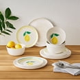 thumbnail image 2 of Bamboo Melamine 12-Piece Dinnerware Set, Lemons, Includes 4 Dinner Plates, 4 Salad Plates & 4 Cereal Bowls, BPA-Free, Dishwasher Safe, 2 of 9