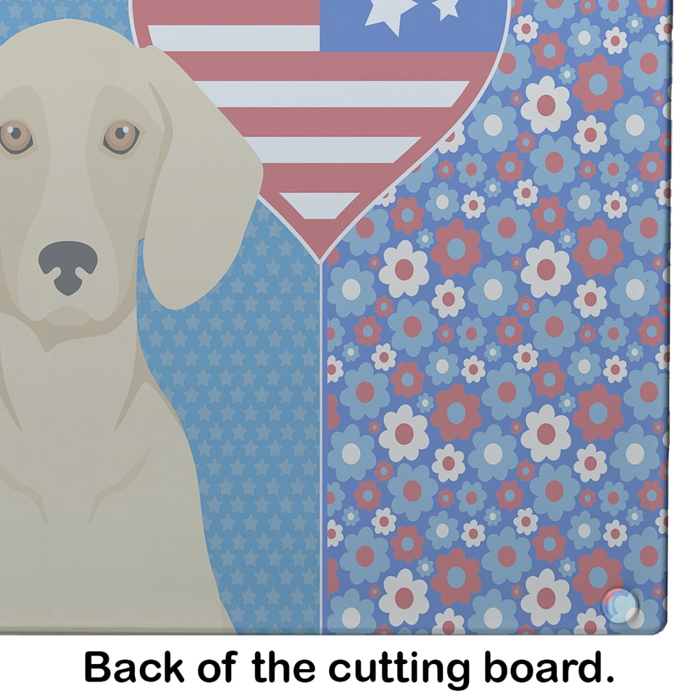 Cream Dachshund Glass Cutting Board Large 12 in x 15 in