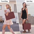 thumbnail image 4 of Large Capacity Tote Bag,Red Black Checkered Pattern Handbag Fashion Luxury Tote Bag,15.7"x13"x 5.1" Inches,Laptop Compatible, 4 of 4
