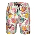 thumbnail image 3 of Disketp Men's Swim Trunks Hawaiian Breathable Surf Beach Swimsuits Mesh Lining Beach Shorts with Pockets-Butterflies and Roses, 3 of 7