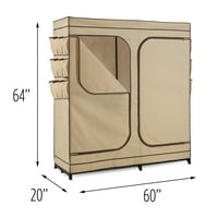 Honey Can Do Wardrobe Storage Closet, Khaki
