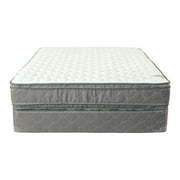 Continental Sleep, 12-Inch Doubled Sided Medium Plush Hybrid Euro Top Foam Encased Mattress/Improves Sleep by Reducing Back Pain & 8" Wood Box Spring Set, King