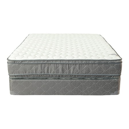 Continental Sleep, 12-Inch Doubled Sided Medium Plush Hybrid Euro Top Foam Encased Mattress/Improves Sleep by Reducing Back Pain & 8" Wood Box Spring Set, King
