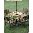 thumbnail image 4 of Outdoor Tablecloth with Umbrella Hole for Patio/Picnic/Party/Camping, Summer Floral Waterproof Table Cloth Square Cover Washable, Watercolor Sumflowers Butterfly Botanical Beige (54"x 54"), 4 of 8