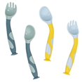 thumbnail image 1 of Baby Utensils Spoons with Travel Safe Case, Toddlers Feeding Training Spoon with Easy Grip and Bendable Function, Perfect Self Feeding Learning Spoons (SuctionBlue/Yellow), 1 of 5