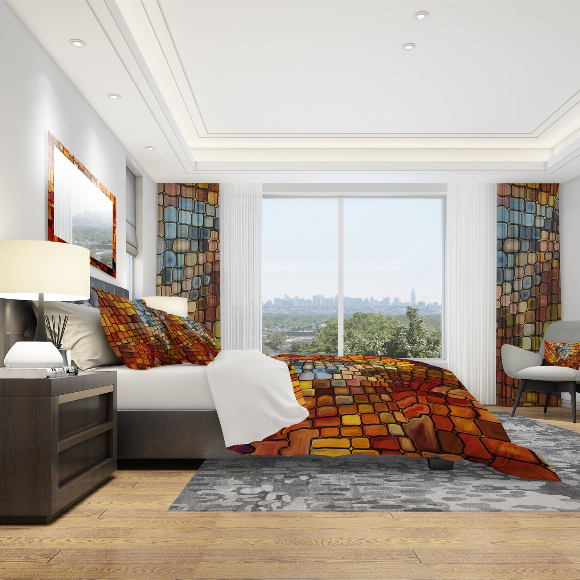 Designart 'Dreaming of Stained Glass' Modern & Contemporary Duvet Cover Set