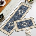 thumbnail image 4 of Two Piece Ethnic Kitchen Rug Set Non-Slip Absorbent Floor Mats - 15.75x23.62in & 15.75x47.24in Bathroom Sink Stove Anti Fatigue Machine Washable Door Mats, Multicolor Polyester Rugs, 4 of 6
