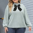 thumbnail image 5 of KyCheLot Women's Bow Sweaters Plus Size Knit Warm Long Sleeve Turtleneck Pullover Tops, 5 of 6