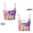 thumbnail image 5 of Fotbe Flowers And Colorful Butterflies Pattern Womens' Sports Bra Longline Wirefree Padded with Medium Support Sports Moisture-Wicking Workou Vest,Tank Top-Medium, 5 of 7