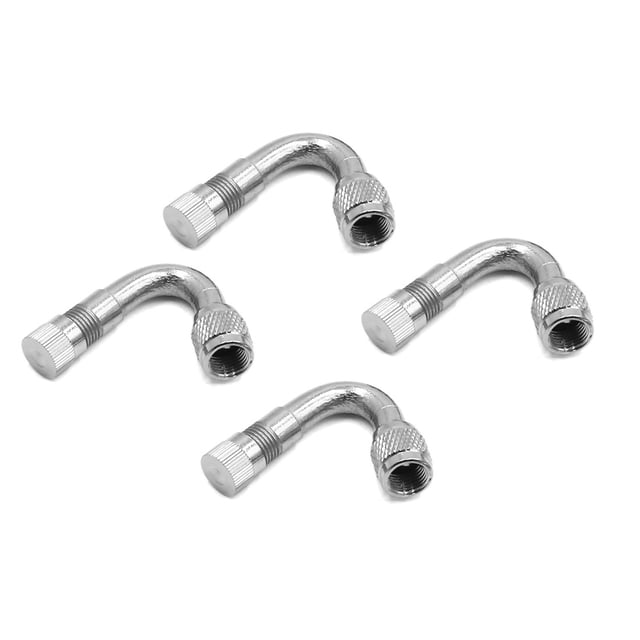Unique Bargains Car Tyre Valve Extension Tire Stem Extender 45 Degree Silver Tone 4pcs