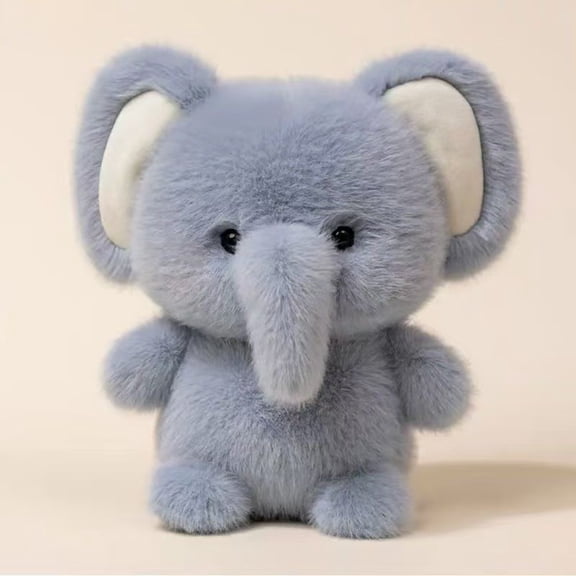 Cute Elephant Plush Toy, Soft Stuffed Elephant Doll, Gray Animal Plushie for Kids and Adults, Plush Gift for Birthday, Baby Shower, Nursery Decor