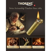 Unique Swiss Vintage Windproof Trench Kerosene Lighter,Soft-Flame,Cigar,Refillable,Outdoor,Compact and Portable,Double-Flame Jet,Copper,Gift Packaging,Gift for Men, Thorens One Press Ignition​