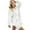 White, variant on Women's Autumn Long Sleeve Side Opening Hooded Drawstring Dress Size S