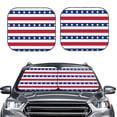 thumbnail image 2 of Daiia American Patriotic Stars And Stripes 2PCS Car Windshield Sun Shade, Foldable Sun Shield for Car Front Window, Auto Sun Blocker Visor Protector Universal for Truck SUV Pickup-Small, 2 of 7