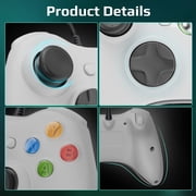 وحدة تحكم للكمبيوتر الشخصي، وحدة تحكم سلكية لجهاز Xbox 360/PC، كابل USB مقاس 71 بوصة/1.8 متر، اهتزاز مزدوج - أبيض