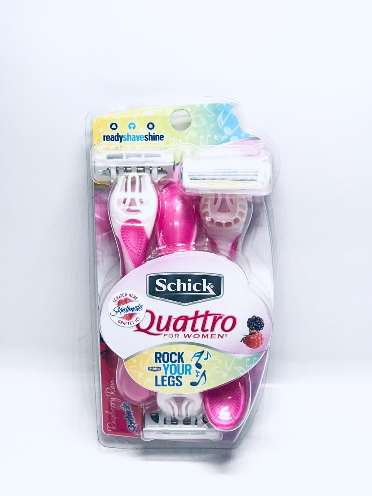 Schick Quattro for Women Disposable Razors Raspberry Rain 1 Pack/3 CT
