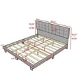 thumbnail image 4 of Gewnee King Size Platform Bed Frame with Upholstered Square Tufted Headboard,Wood Slats & Center Support Leg,Sturdy Wood Frame,No Box Spring Required.Light Grey, 4 of 14