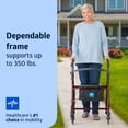 thumbnail image 2 of Andador de acero Medline para adultos con movilidad reducida, color burdeos, capacidad de peso de 159 kg, ruedas de 15 cm, plegable, asas ajustables, andador con ruedas para personas mayores., 2 of 5