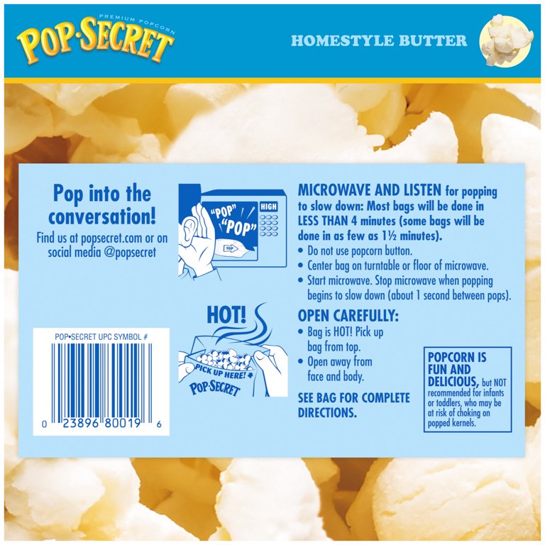 Pop Secret Microwave Popcorn, 100 Calorie Homestyle Butter, 51 OFF
