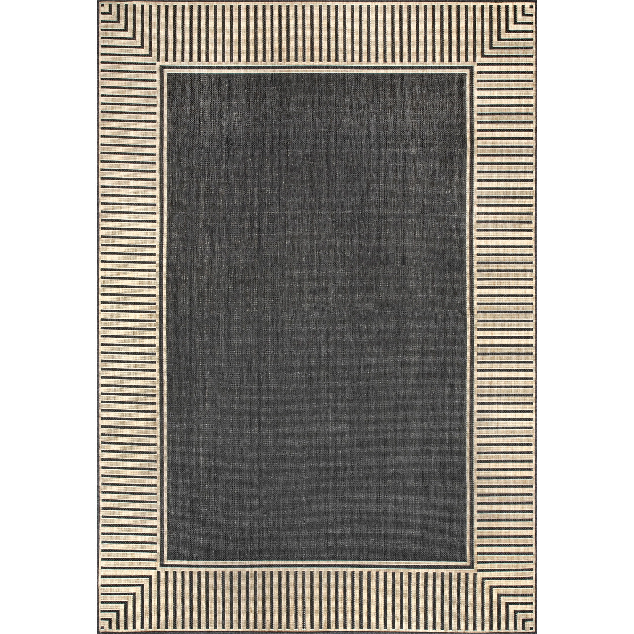nuLOOM Asha Simple Striped Indoor/Outdoor Area Rug, 4' x 6', Asha Dark Grey