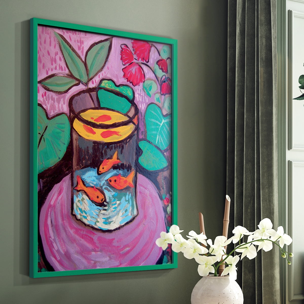 Matisse CXCVIII Framed Print in Green Solid Wood 11 x 14 Framed Print