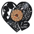 thumbnail image 2 of Horloge Murale Design Moderne Noir USB Rétro Disque Vinyle Horloge Murale Cœur, 2 of 3