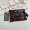 thumbnail image 3 of Cartera De Mano Bolso Cartera de mano de fiesta de charol retro de PU Carteras de viaje con cremallera de color puro, 3 of 9