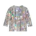thumbnail image 4 of Teen Girl Print Shirts 3/4 Sleeve Tee Shirts for Kids Sequin Print Tunic Top Party Going out Shirt, 4 of 5