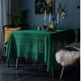 thumbnail image 3 of Nvzi Mantel de encaje de algodón hecho a mano con borlas rectangulares para mesa de cocina, comedor, decoración de mesa, 55 x 86 pulgadas (verde), 3 of 5