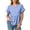 Blue, variant on ClodeEU Women's Round Neck Ruffle Short Sleeve Babydoll Blouse,Casual Loose Peplum Summer Tunic Top Black,Women's Plus L