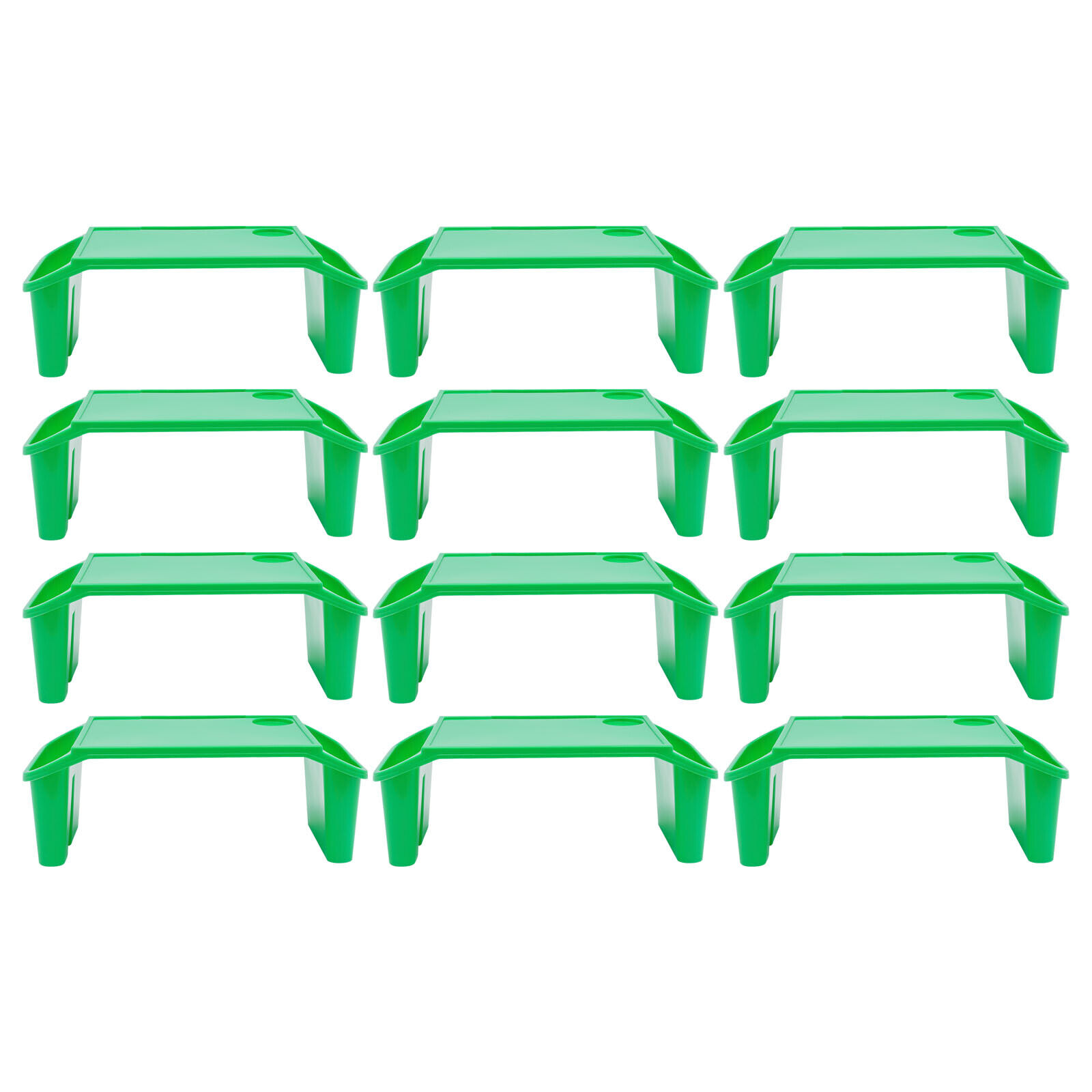 Plastic Breakfast Laptop Trays with Side Pockets, Portable Lap Bed Table 12 Lap Desk Trays 12 Pcs Kids Lap Desk Tray
