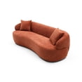 thumbnail image 2 of Orange 3-Seat Cloud Couch | Boucle Upholstered for Living Room | Creates a Relaxing and Inviting Space, 2 of 6