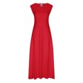 thumbnail image 3 of Robes d'Été 2023 Mode d'Été pour Femmes Manches Courtes Camisole Unie Bretelles Col Rond Robe Chandail Robes de Soirée pour Femmes Élégantes Élégantes en Liquidation, 3 of 4