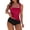 Red #059, variant on Womens Tankini Swimsuits Tummy Control Slimming Ruched 2 Piece Bathing Suit Modest High Waisted Retro Swimwear Red 2XL