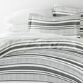 thumbnail image 3 of Duvet Cover Set - Ultra Soft & Breathable - Light Gray Vintage Stripe for King Size Bedding by Comfort Canopy, 3 of 15