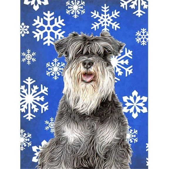 Winter Snowflakes Holiday Schnauzer Flag Garden Size