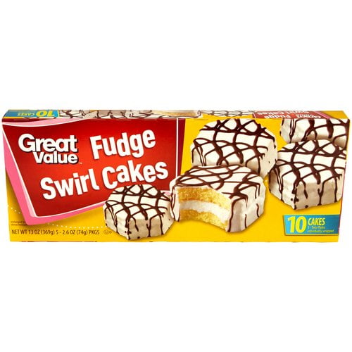Great Value Fudge Swirl Snack Cakes, 13 oz, 10 Count