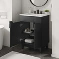 thumbnail image 2 of Sink Vanity Cabinet, White Black, Melamine Wood , Hotel Bedroom Bathroom, Modern Contemporary HB36109, 2 of 11